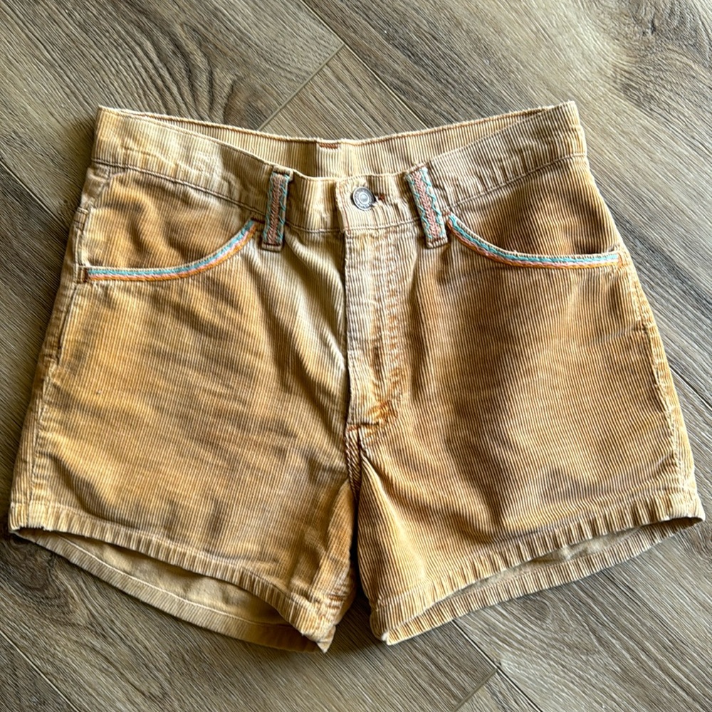 Levi's Mustard Corduroy Jean Shorts with Contrast Trim